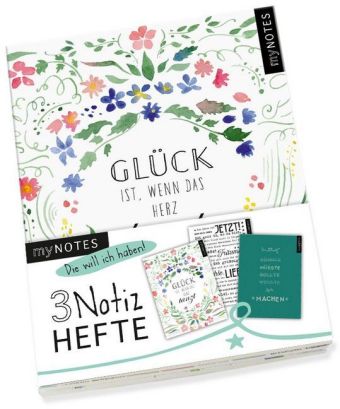 myNOTES 3er-Pack Notizhefte: Glück ist ...