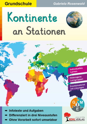 Kontinente an Stationen / Grundschule