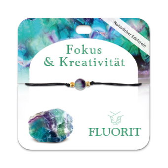 Fluorit Armband mit 1 Edelsteinperle