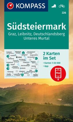 KOMPASS Wanderkarten-Set 226 Südsteiermark, Graz, Leibnitz, Deutschlandsberg, Unteres Murtal (2 Kart