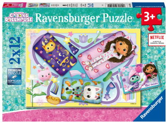 Kinderpuzzle 2x12 Teile - Gabby's Dollhouse - Pyjamaparty