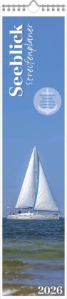 Alpha Edition - Seeblick 2026 - Streifenplaner 11,3x49,5 cm - stimmungsvollen Strand- & Küstenmotive