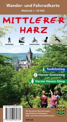 Mittlerer Harz, Wander- und Fahrradkarte