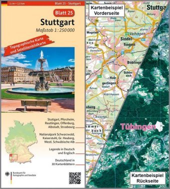 Topographische Karte und Satellitenbildkarte Stuttgart