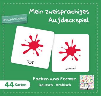 Mein zweisprachiges Aufdeckspiel, Farben und Formen Deutsch-Arabisch (Kinderspiel)