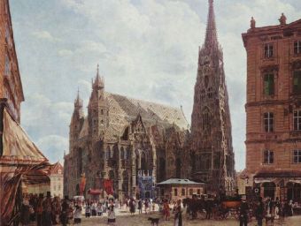 Rudolf Ritter von Alt - Der Stephansdom vom Stock im Eisenplatz - 500 Teile (Puzzle)