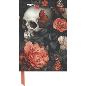 teNeues - Skull 2026 - Buchkalender 10x15 cm | Kompakter Wochenkalender mit Magnetverschluss für Des