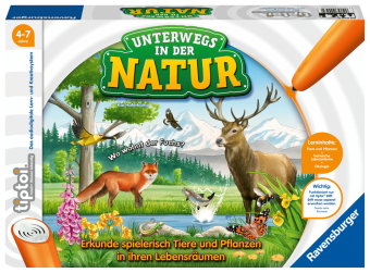 Ravensburger tiptoi Spiel 00043 Unterwegs in der Natur - Heimische Natur und Tiere entdecken, Lernsp