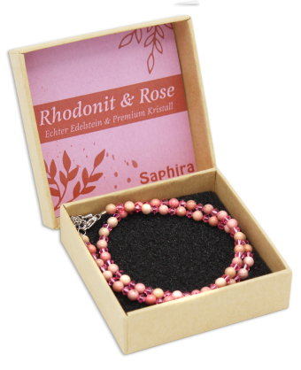Rhodonit Saphira Edelsteinkette