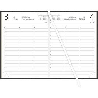 Zettler Buchkalender 1T/1S Bl. Engel farblich sortiert (schwarz, rot, türkis) 2026 - Bürokalender 15