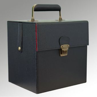 Deluxe Schallplattenkoffer für 7inch Vinyl - schwarz Retro Style