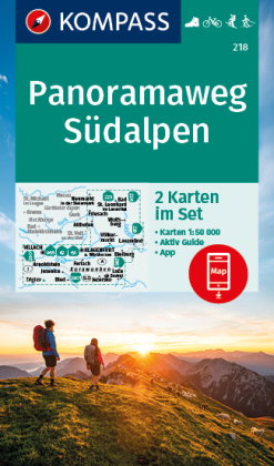 KOMPASS Wanderkarten-Set 218 Panoramaweg Südalpen (2 Karten) 1:25.000