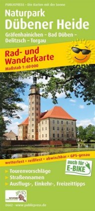 PublicPress Rad- und Wanderkarte Naturpark Dübener Heide, Gräfenhainichen - Bad Düben - Delitzsch -