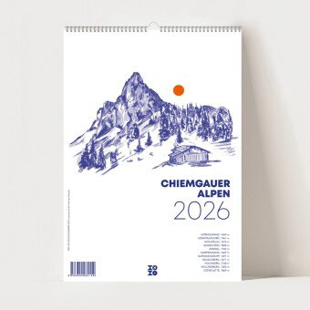 Chiemgauer Alpen, Wandkalender 2026, Monatskalender, A4