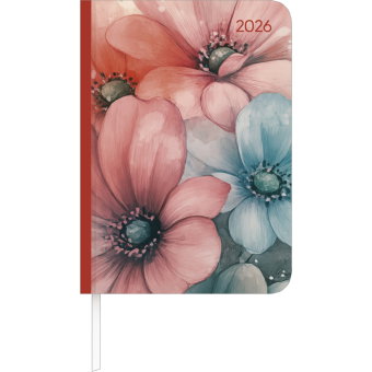 Alpha Edition - Lady Journal Flowers 2026 - Taschenkalender A6 (11×15 cm) mit Monatsübersicht & Noti