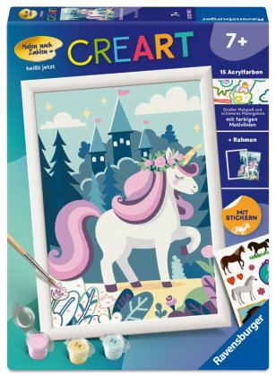 CreArt, Malen nach Zahlen Kinder - Einhorn Aurora