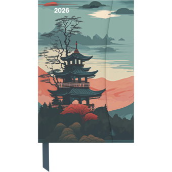 teNeues - Japanese Papers 2026 - Buchkalender 10x15 cm | Kompakter Wochenkalender mit Magnetverschlu