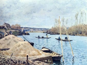 Alfred Sisley - Seine bei Port Marly, Mit dem Sandhaufen - 500 Teile (Puzzle)