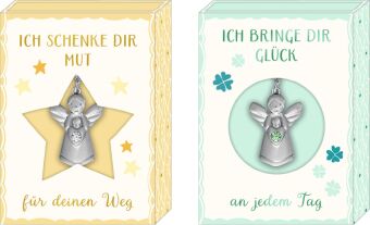 Schmuckanhänger - Kleiner Schutzengel (mint / gelb)