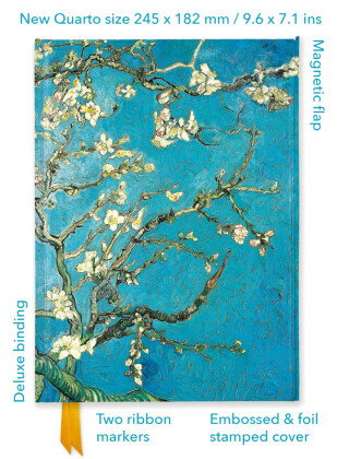Premium Notizbuch Quartformat: Vincent van Gogh, Mandelbaum in Blüte