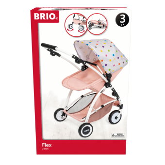 BRIO 24906 Puppenwagen Flex mit Multifunktions-Top - Stylischer Puppenwagen mit vielen Funktionen -