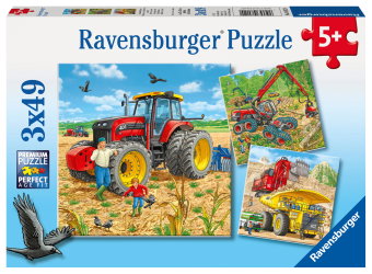 Kinderpuzzle 3x49 Teile - Große Maschinen