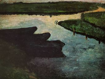 Paula Modersohn-Becker - Zwei rote Häuser in Moorlandschaft - 500 Teile (Puzzle)