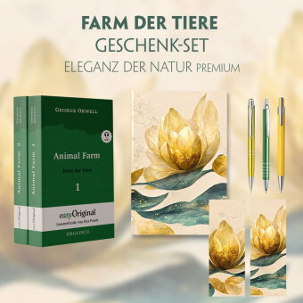 Farm der Tiere Geschenkset - 2 Teile (Buch + Audio-Online) + Eleganz der Natur Schreibset Premium, m