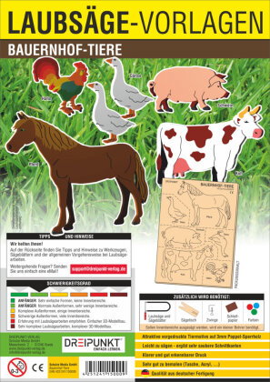 Laubsäge-Vorlagen Bauernhof-Tiere