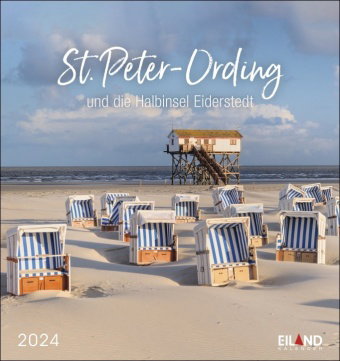 St. Peter-Ording und die Halbinsel Eiderstedt Postkartenkalender 2024. Kleiner Kalender mit Urlaubsf
