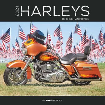 Harleys 2024 - Broschürenkalender 30x30 cm (30x60 geöffnet) - Kalender mit Platz für Notizen - Motor